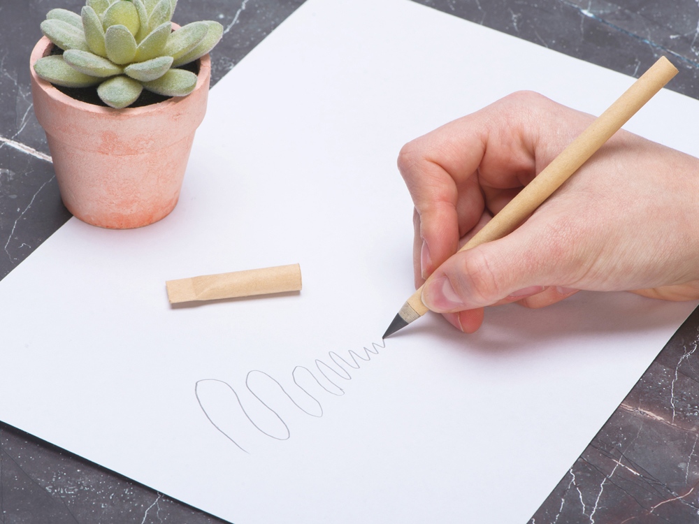 Вечный карандаш из переработанной бумаги "Recycled pencil", натуральный-3