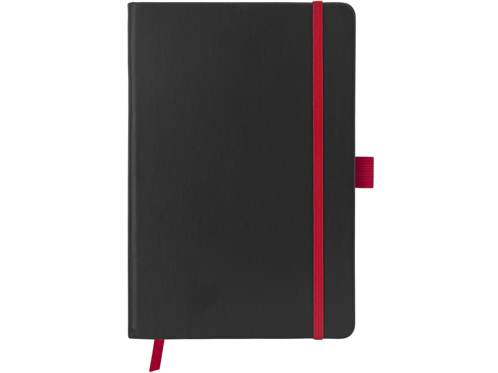 Блокнот "ColorNote Black", твердая обложка A5, 80 листов, черный с красным (Р)-2