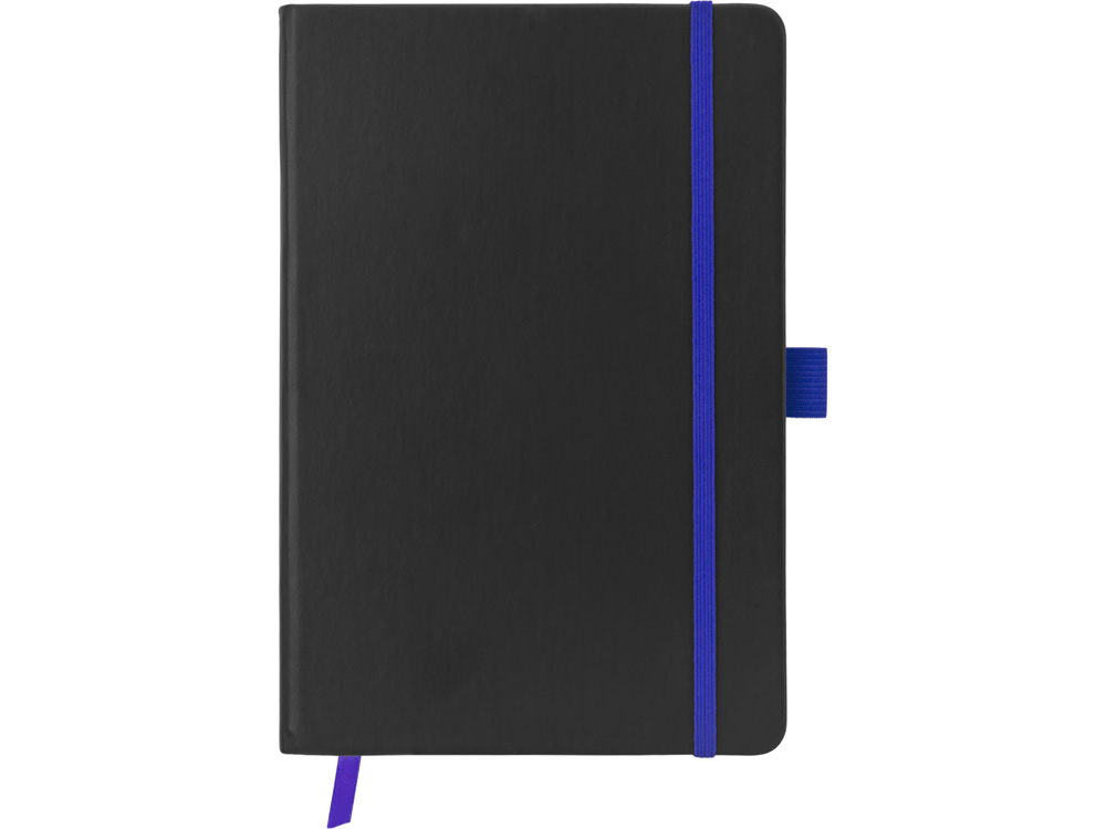 Блокнот "ColorNote Black", твердая обложка A5, 80 листов, черный с синим-2