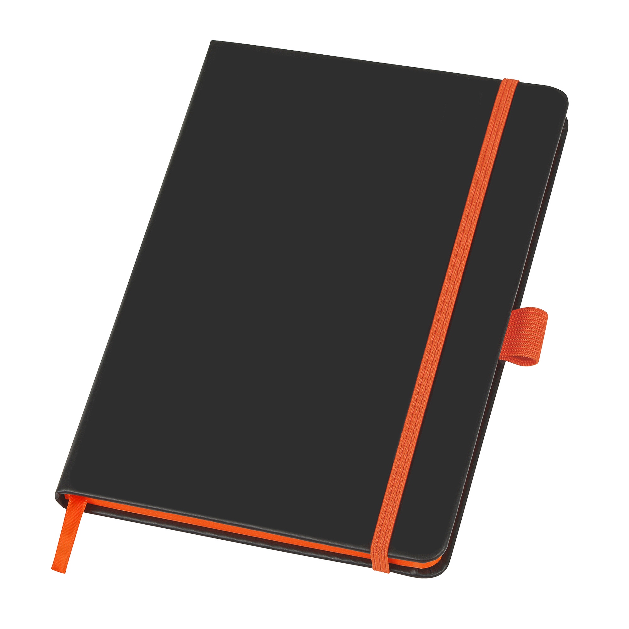 Блокнот "ColorNote Black", твердая обложка A5, 80 листов, черный с оранжевым-1