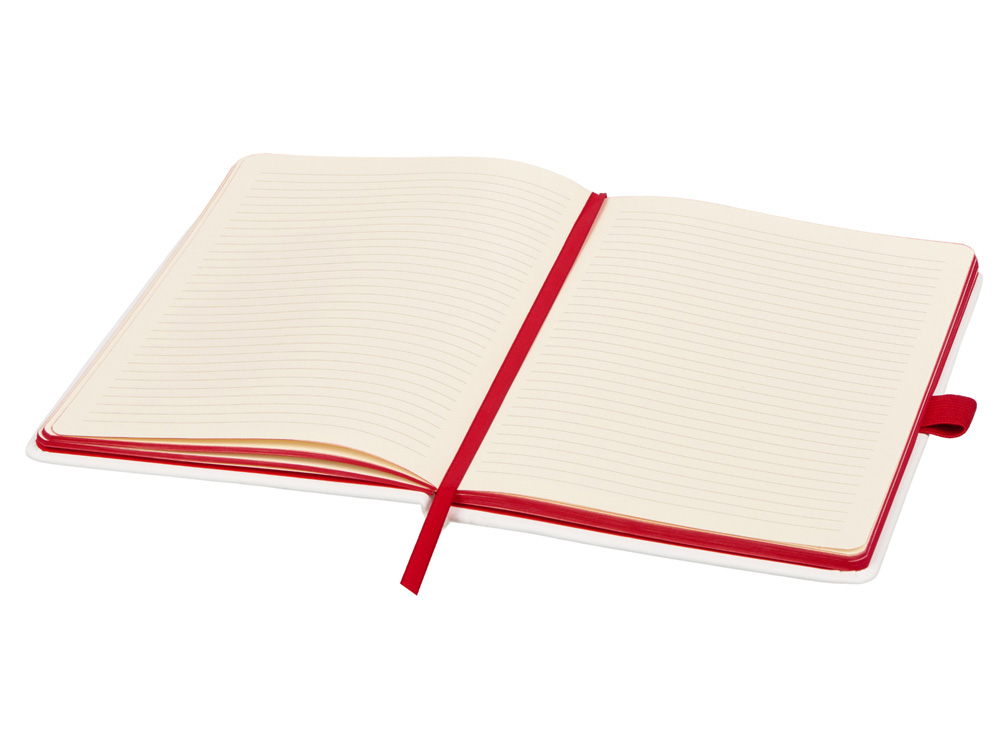 Блокнот "ColorNote White", твердая обложка A5, 80 листов, белый с красным-2