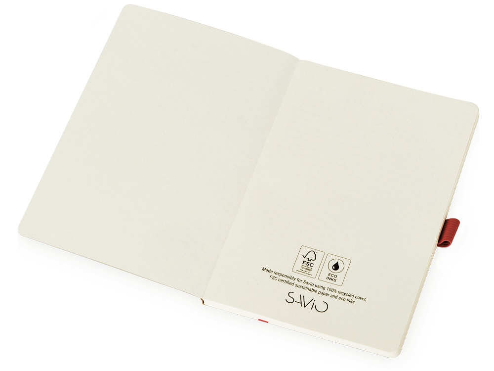 Блокнот "Sevilia Soft", гибкая обложка из крафта A5, 80 листов, крафтовый/красный-1