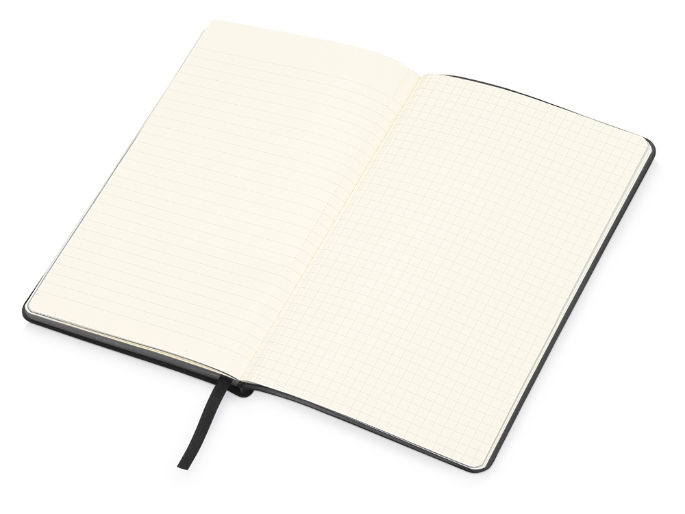 Блокнот «Notepeno» 130x205 мм с тонированными линованными страницами, черный (Р)-3