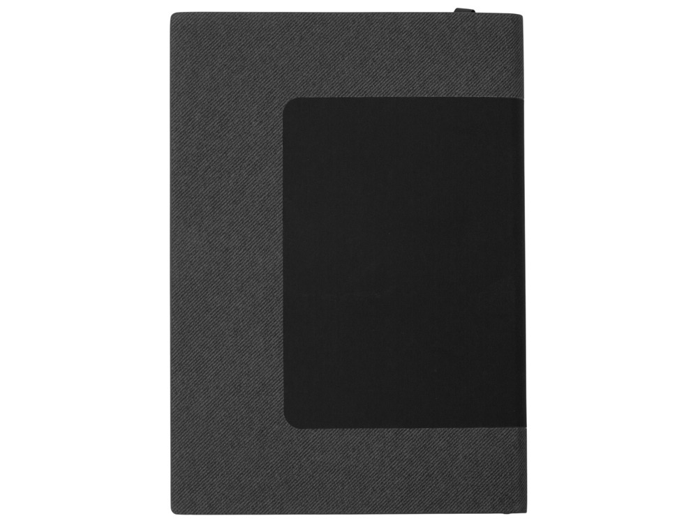 Бизнес блокнот "Supreme" с вставкой из софт-тача, гибкая обложка, 128 листов, черный-3