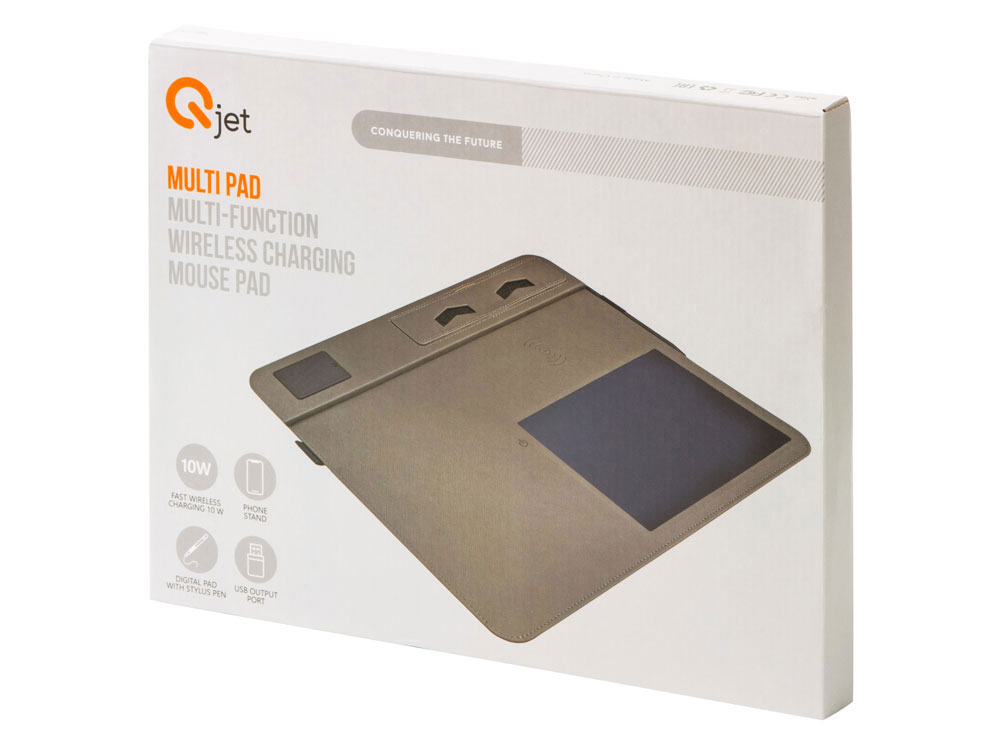 Многофункциональный коврик для мыши «Multi Pad» с беспроводной зарядкой и LCD экраном, 10 Вт, черный-14