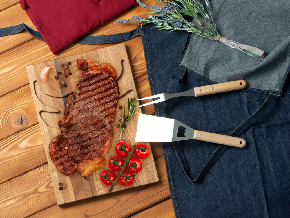 Набор BBQ Grill Master из двух приборов с деревянными ручками-7