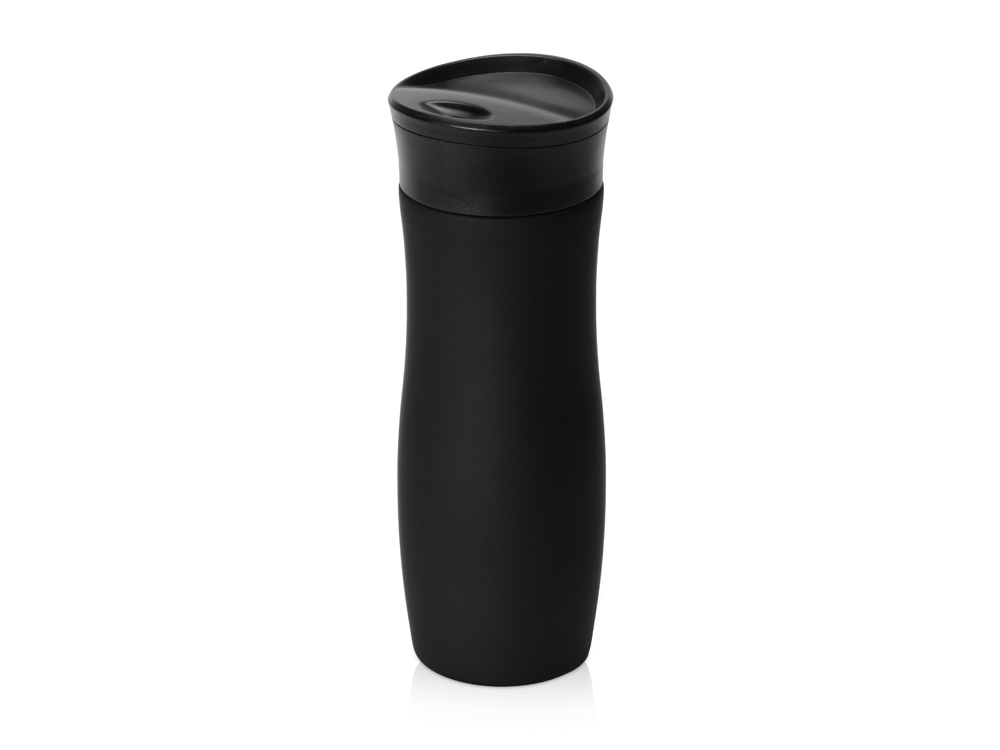 Вакуумная термокружка с кнопкой Streamline, Waterline, soft-touch, тубус, черный-2