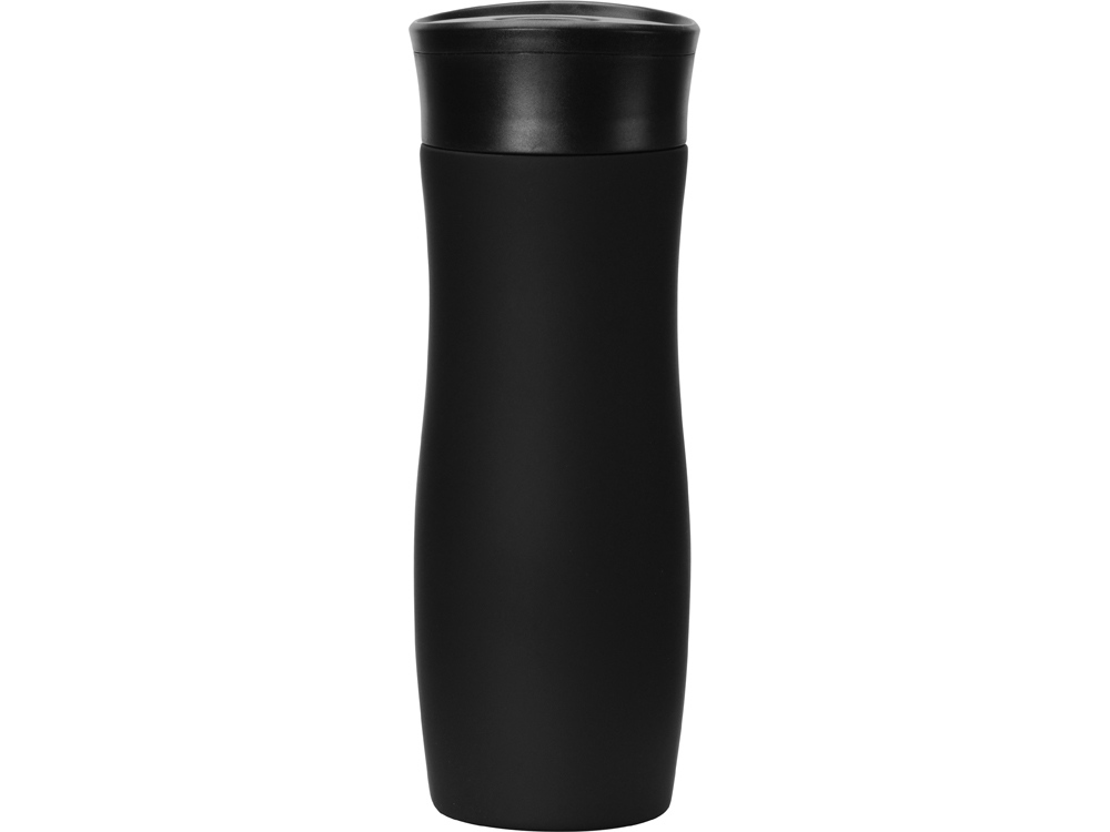 Вакуумная термокружка с кнопкой Streamline, Waterline, soft-touch, тубус, черный-4