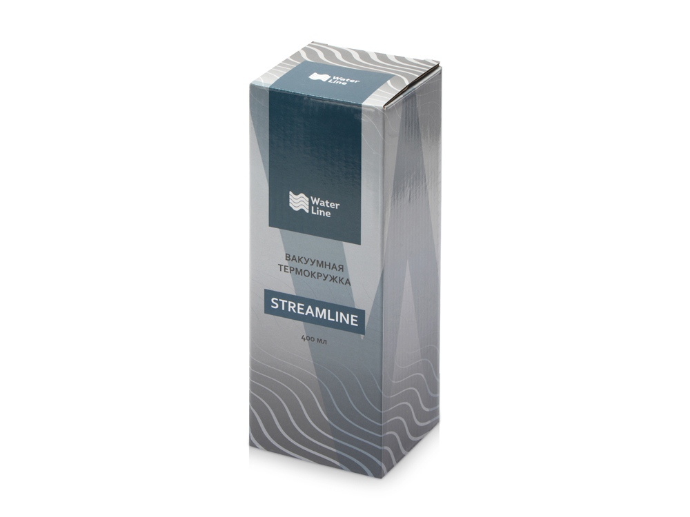Вакуумная термокружка с кнопкой Streamline, Waterline, soft-touch, темно-синий-6