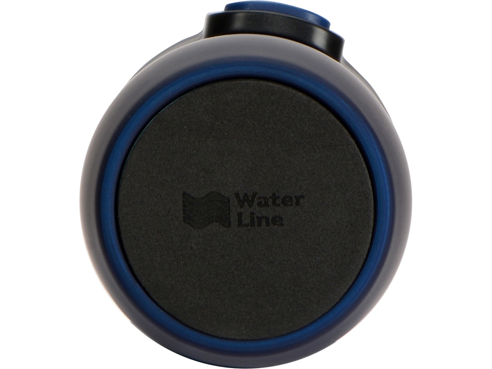 Вакуумная термокружка с кнопкой Streamline, Waterline, soft-touch, тубус, темно-синий-6