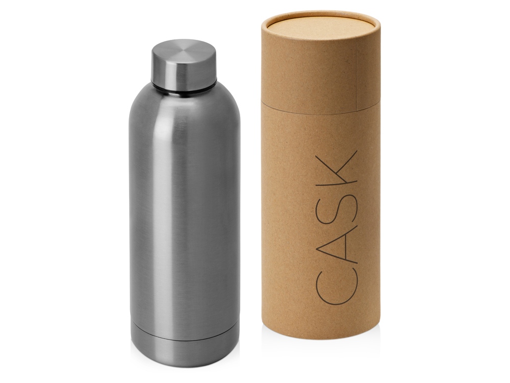 Вакуумная термобутылка "Cask" Waterline, 500 мл, тубус, серебристый глянцевый-1