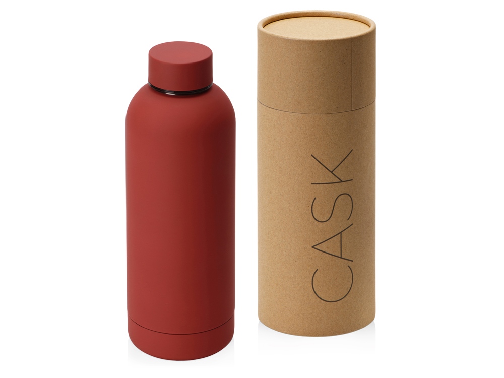 Вакуумная термобутылка "Cask" Waterline, soft touch, 500 мл, тубус, красный-1