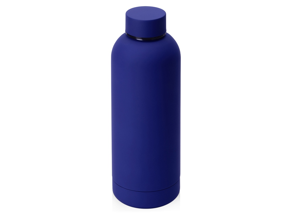 Вакуумная термобутылка "Cask" Waterline, soft touch, 500 мл, синий-1
