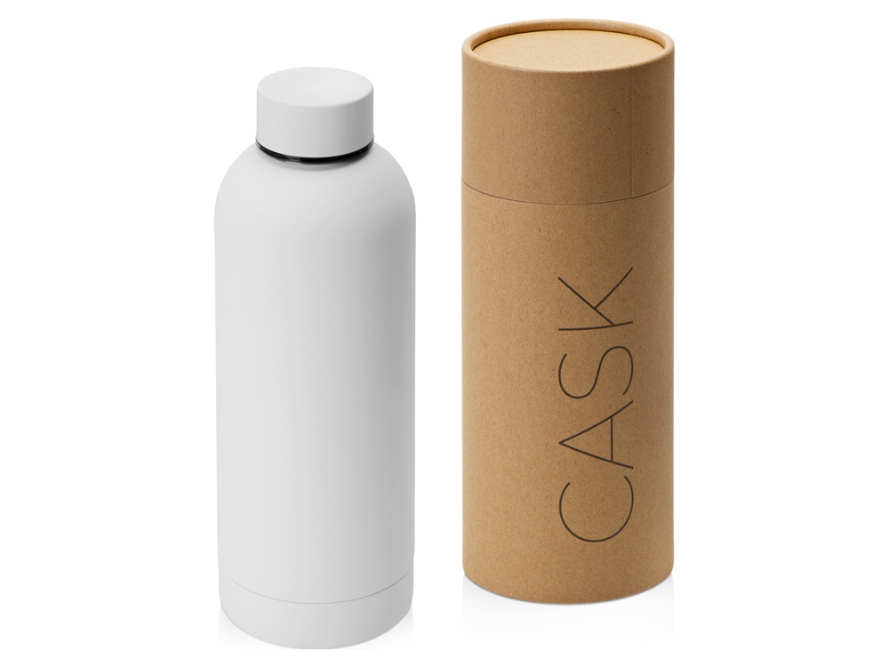 Вакуумная термобутылка "Cask" Waterline, soft touch, 500 мл, тубус, белый-1