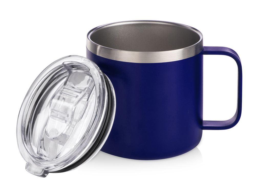 Кружка стальная Alaska с крышкой слайдером, powder coating, синий-2