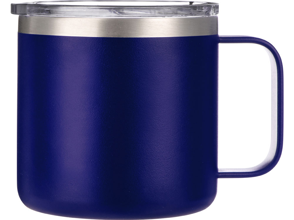 Кружка стальная Alaska с крышкой слайдером, powder coating, синий-3
