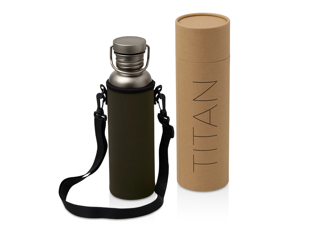 Бутылка для воды из титана "Titan", 750ml, темно-серый-1