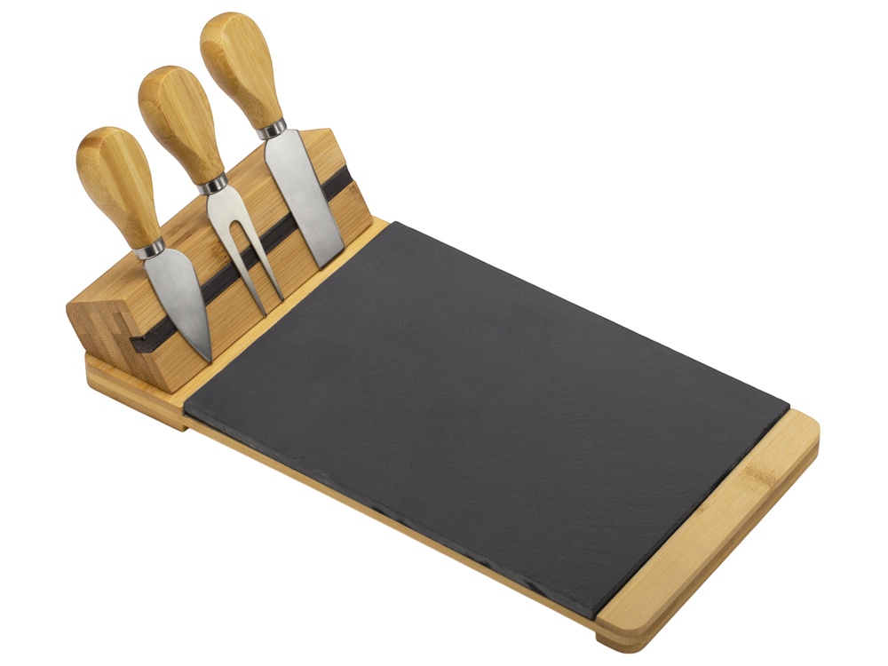 Набор для сыра из сланцевой доски и ножей Bamboo collection "Taleggio"-1