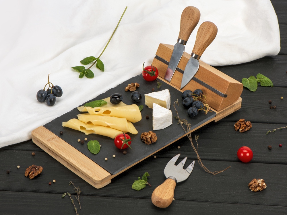 Набор для сыра из сланцевой доски и ножей Bamboo collection "Taleggio" (Р)-6