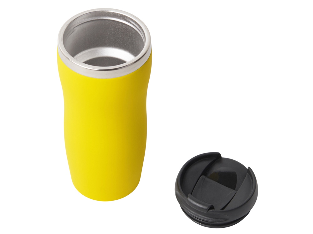 Термокружка "Double wall mug C1", soft touch, 350 мл, желтый-1