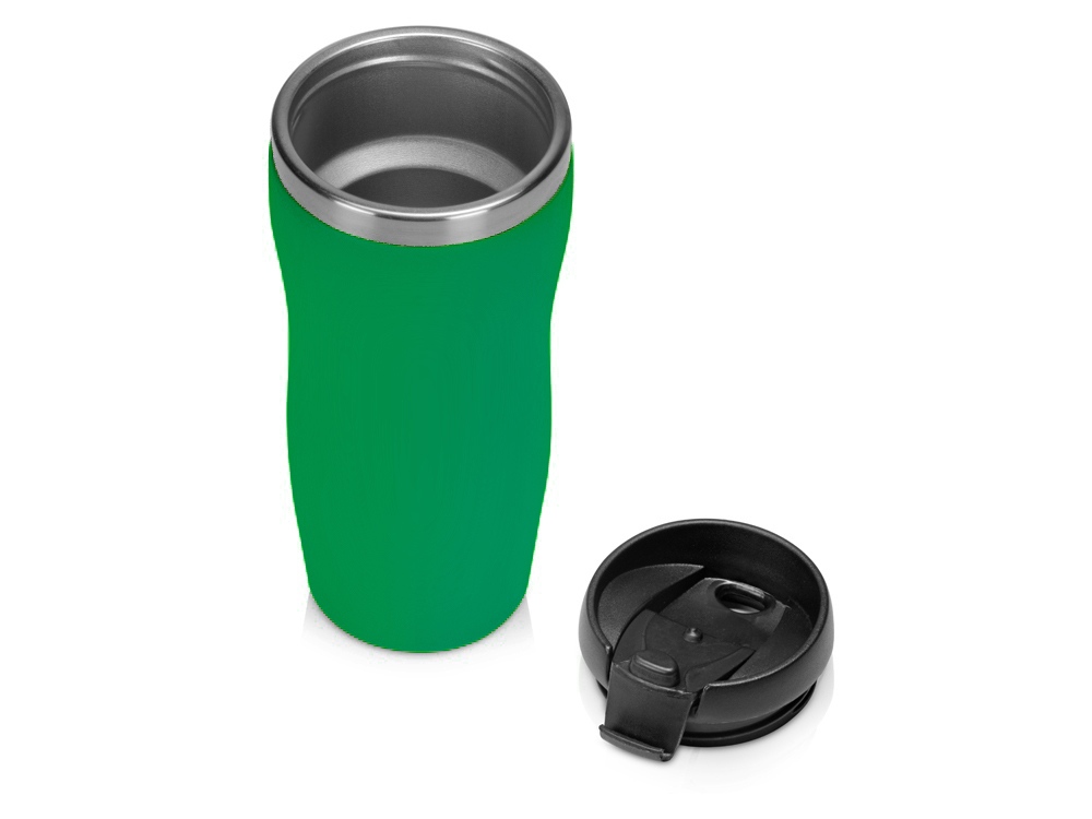 Термокружка "Mony Steel" 350 мл, soft touch, зеленый (P)-1