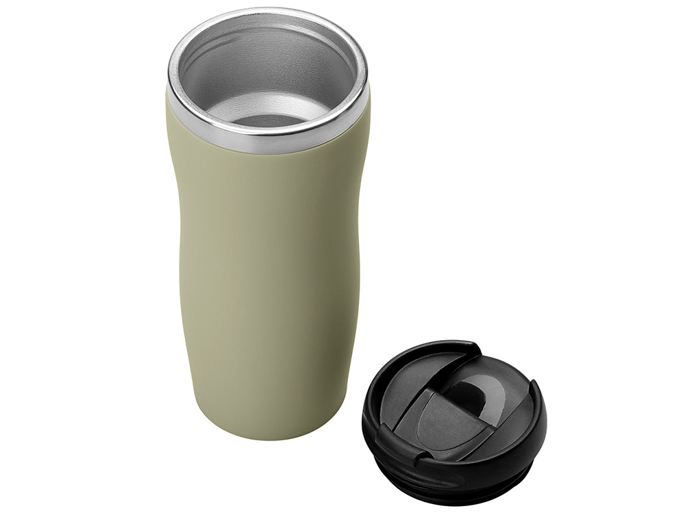 Термокружка "Mony Steel" 350 мл, soft touch, оливковый-1