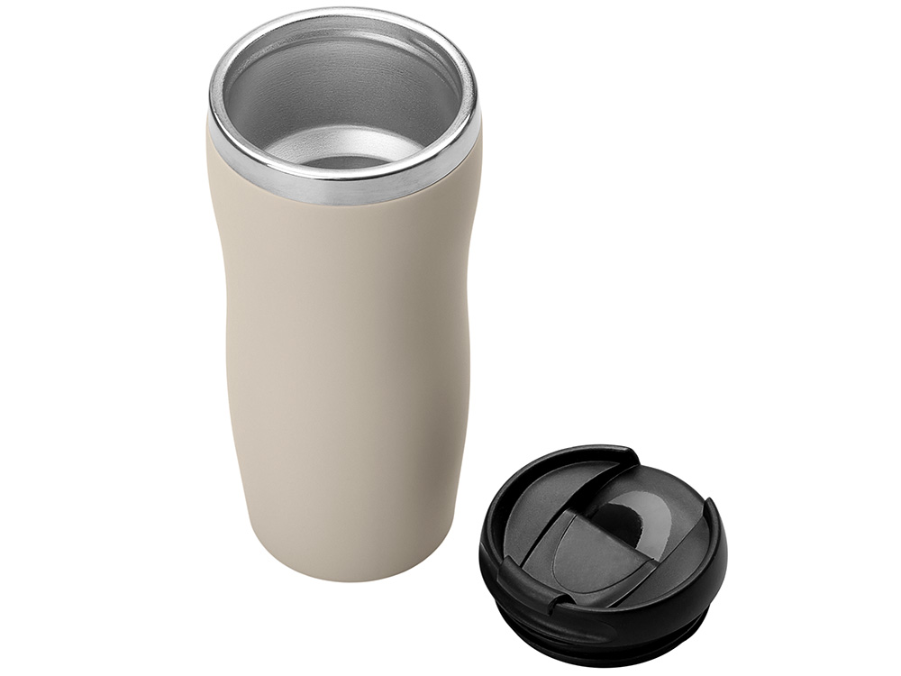 Термокружка "Mony Steel" 350 мл, soft touch, бежевый-1