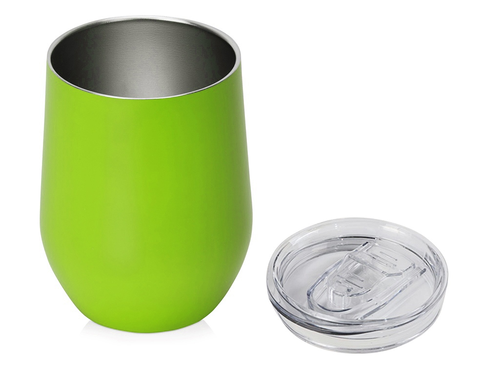 Вакуумная термокружка "Sense", непротекаемая крышка, крафтовая упаковка, зеленое яблоко-1