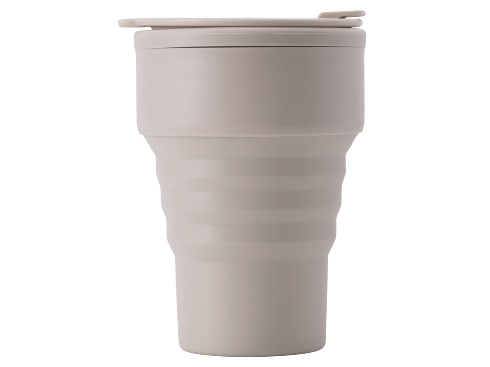 Силиконовый складной стакан "GoCup", бежевый-1
