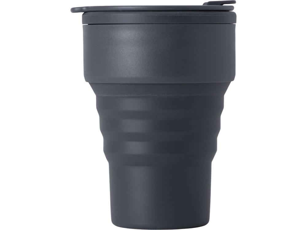 Силиконовый складной стакан "GoCup", темно-серый-1