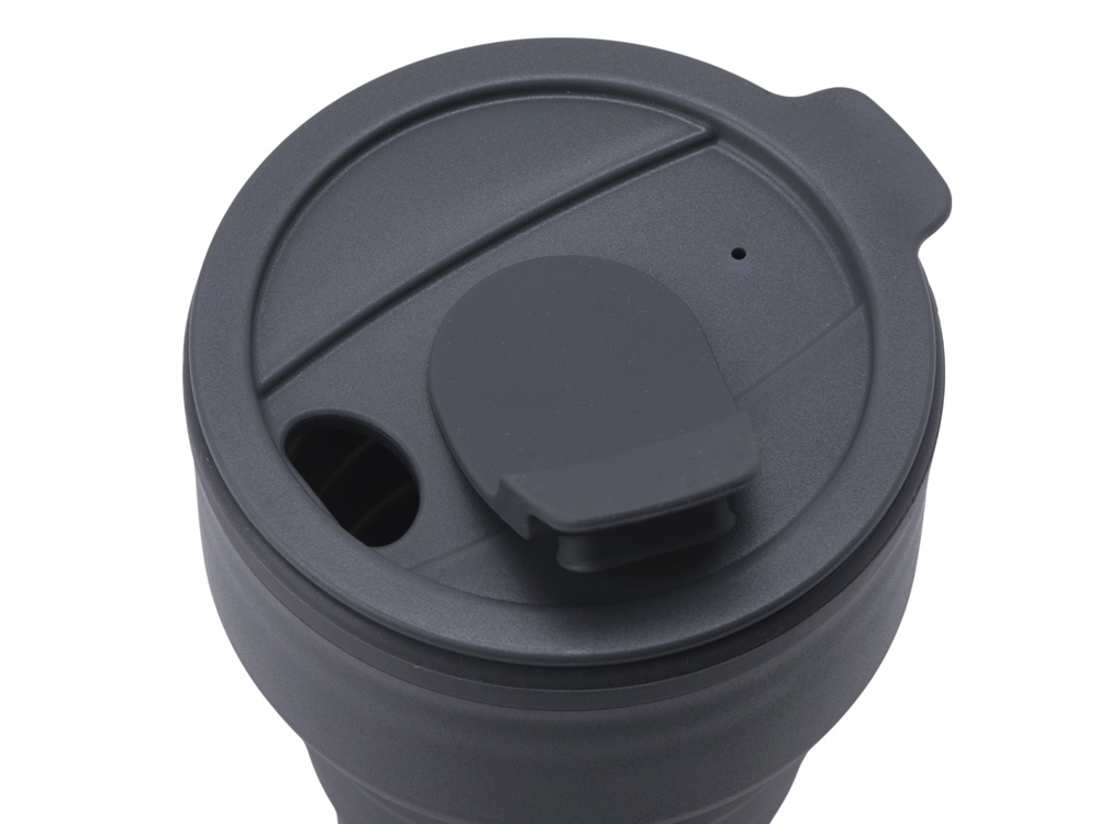 Силиконовый складной стакан "GoCup", темно-серый-4