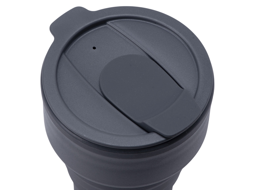 Силиконовый складной стакан "GoCup", темно-серый-5