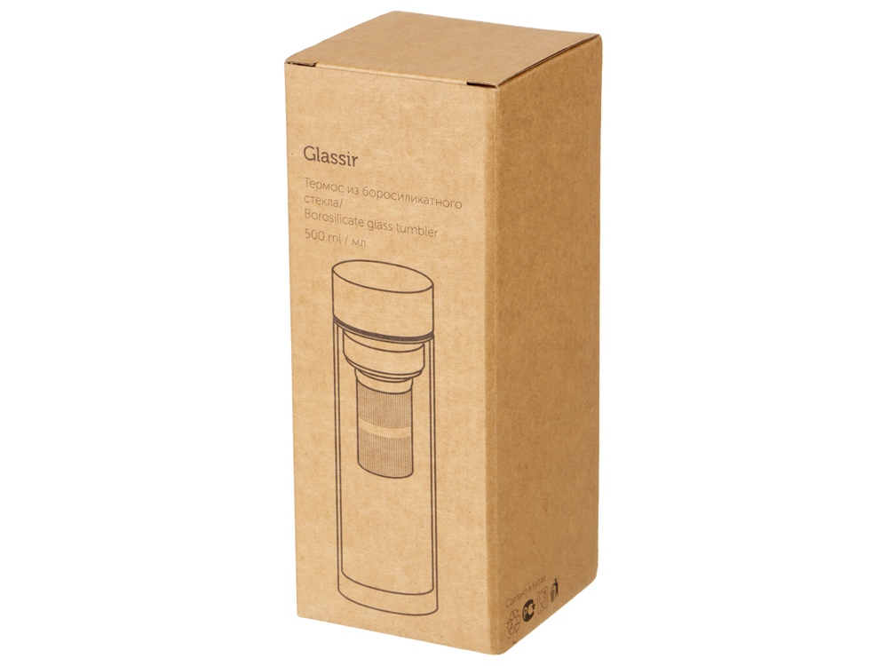 Стеклянная термобутылка "Glassir", 500мл, черный-7
