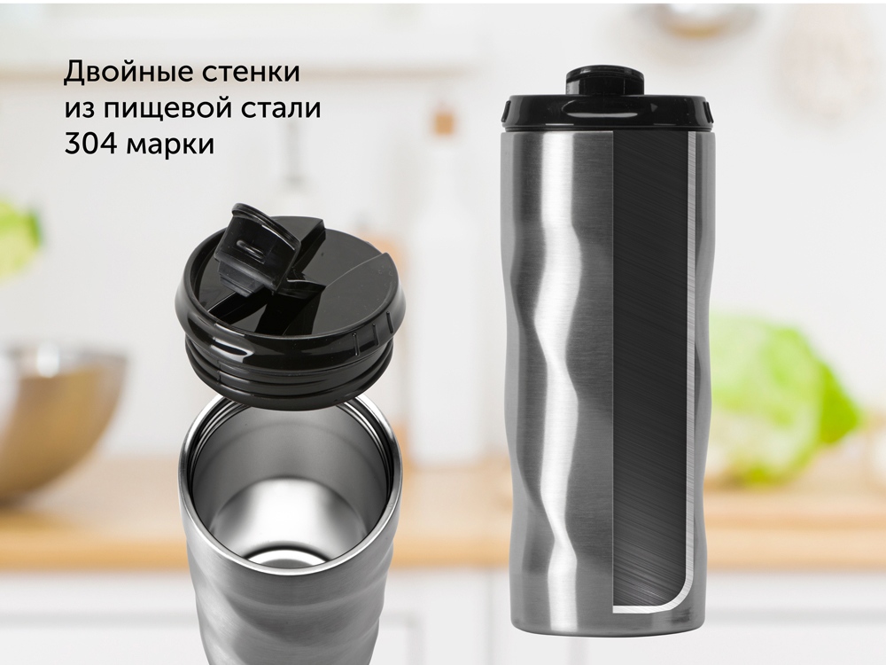 Термокружка "Гедж" 450мл, серебристый-5