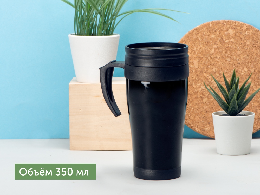 Кружка с термоизоляцией "Silence" 350мл, черный-7