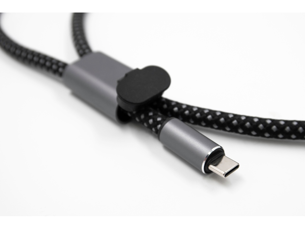 Ремешок-держатель для телефона с зарядным кабелем USB-C - USB-C «Lany Wristband Charge Eco», серый-22