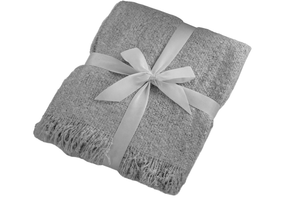 Плед акриловый Mohair, серый-7