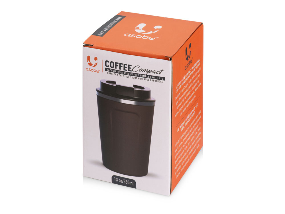 Термокружка CAFe COMPACT, 380 мл, коричневый-12