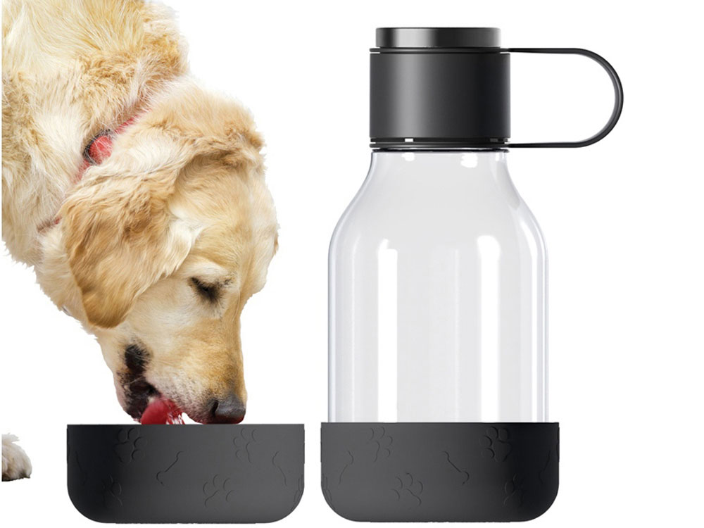 Бутылка для воды 2-в-1 «Dog Bowl Bottle» со съемной миской для питомцев, 1500 мл, черный-5