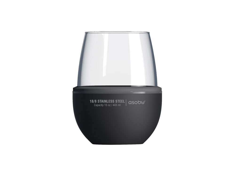 Тумблер для вина WINE KUZIE, черный (P)-1