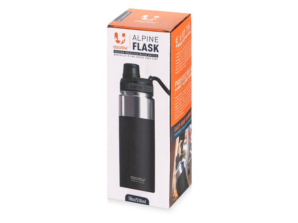 Вакуумная термобутылка «ALPINE FLASK», 530 мл, черный-10