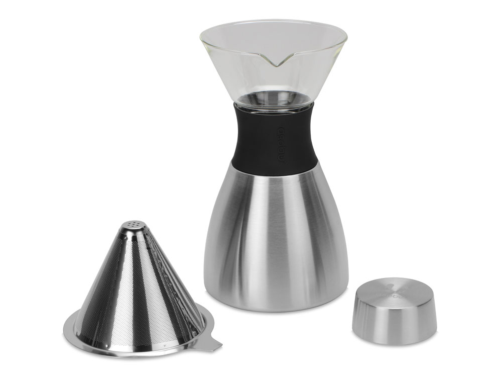 Кофеварка POUR OVER, 1000 мл, серебристый/черный-1
