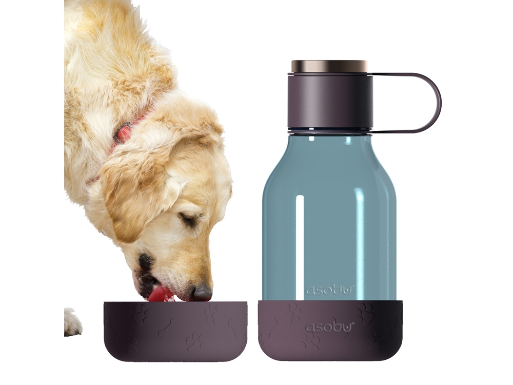Бутылка для воды 2-в-1 «Dog Bowl Bottle» со съемной миской для питомцев, 1500 мл, бургунди-1