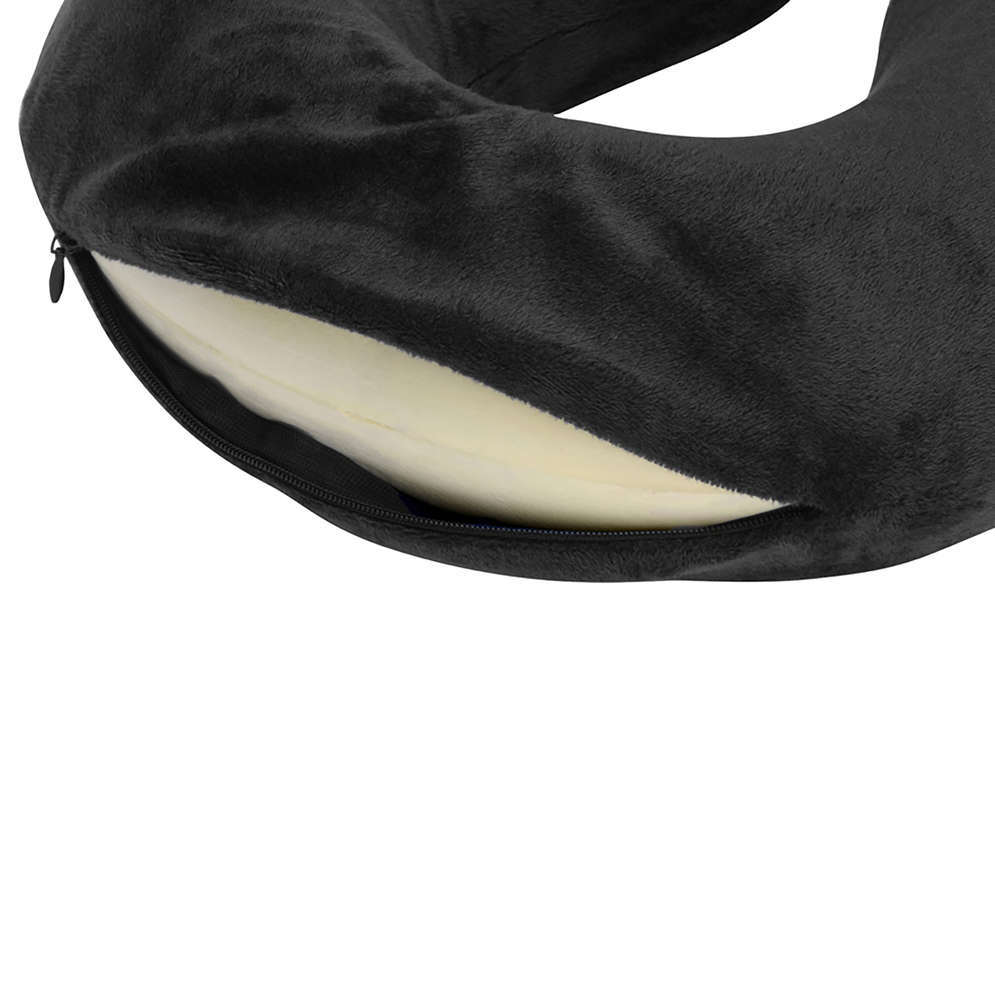 Подушка Basic из микрофибры с эффектом памяти U-shape, черный-3