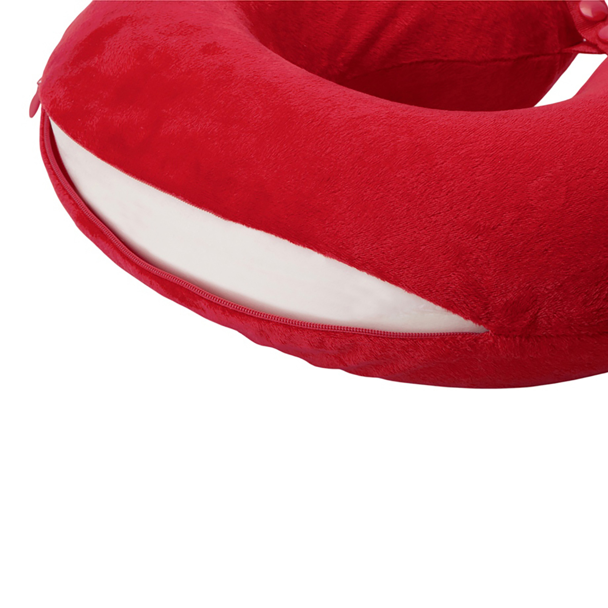 Подушка Basic из микрофибры с эффектом памяти U-shape, красный-3