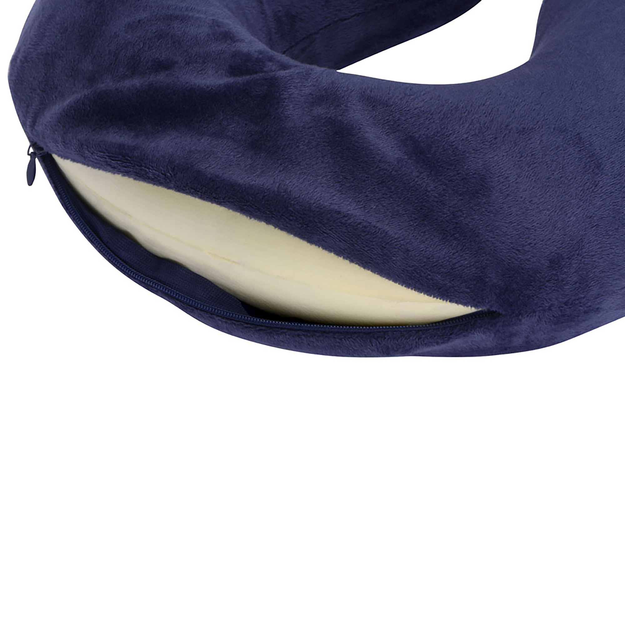 Подушка Basic из микрофибры с эффектом памяти U-shape, синий-3