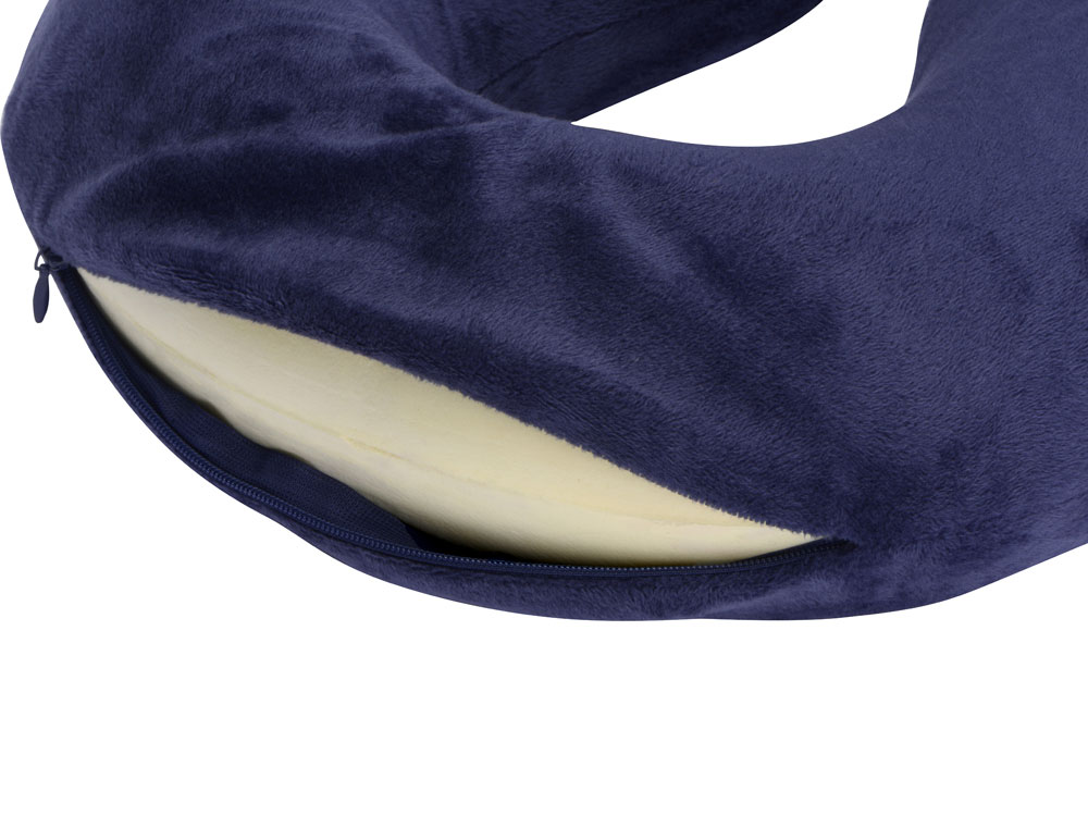Подушка Basic из микрофибры с эффектом памяти U-shape, синий (P)-2