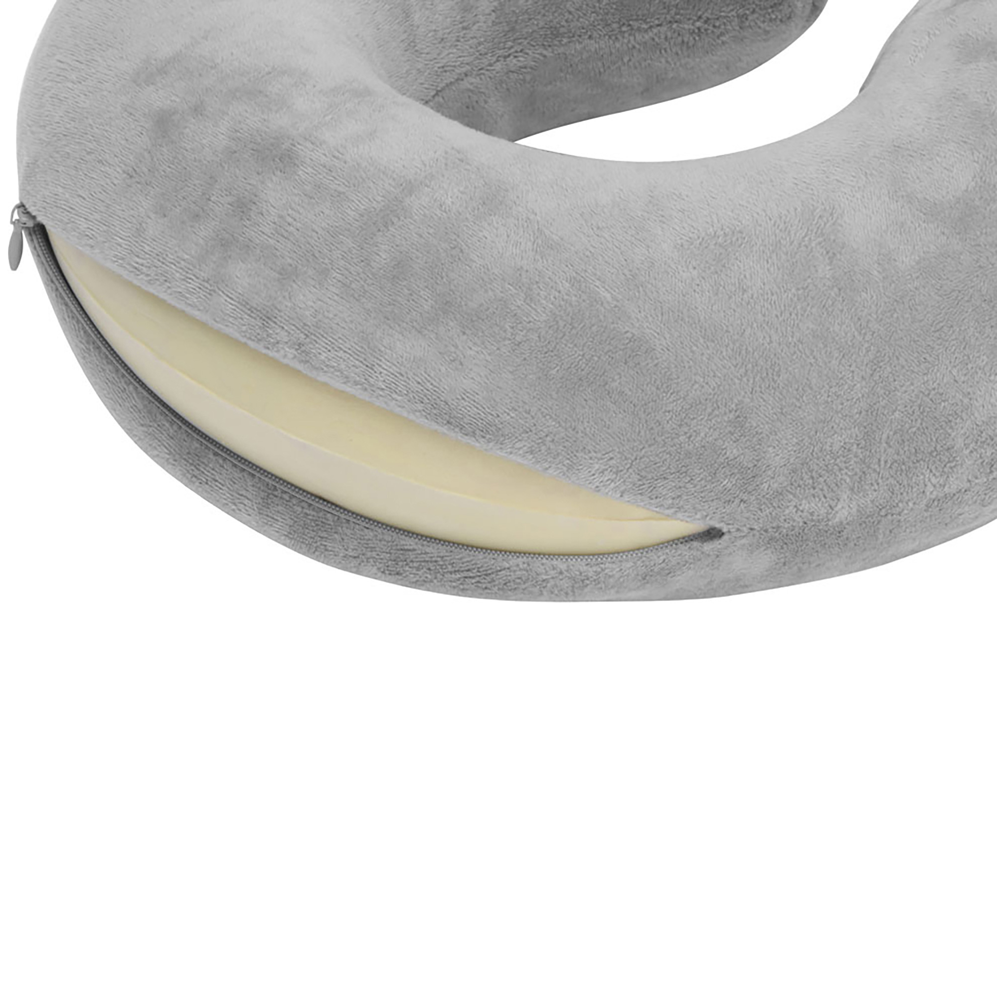 Подушка Basic из микрофибры с эффектом памяти U-shape, серый-3