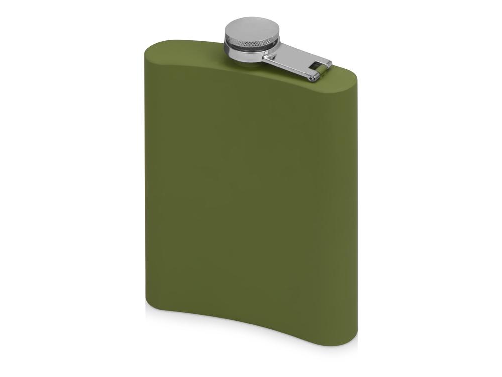 Фляжка 240 мл Remarque soft touch, 201 сталь, зеленый милитари (Р)-1