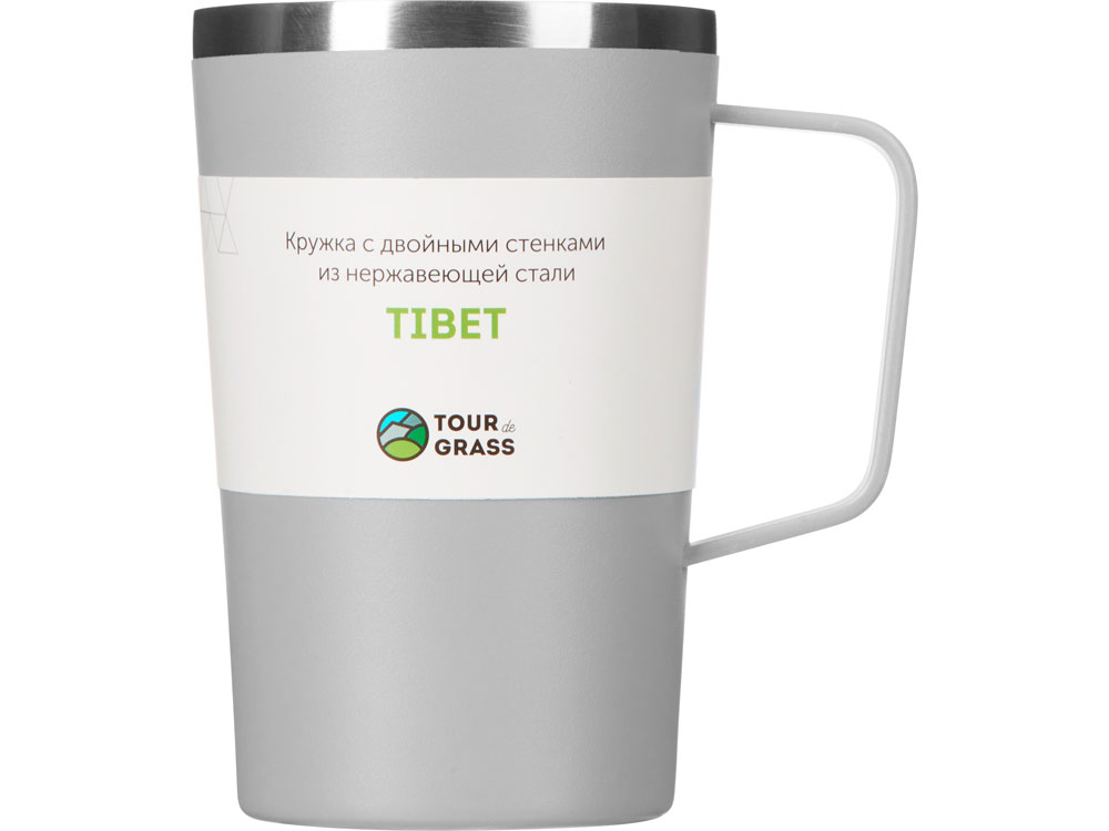 Стальная кружка с двойными стенками и порошковым покрытием "Tibet", серый-4